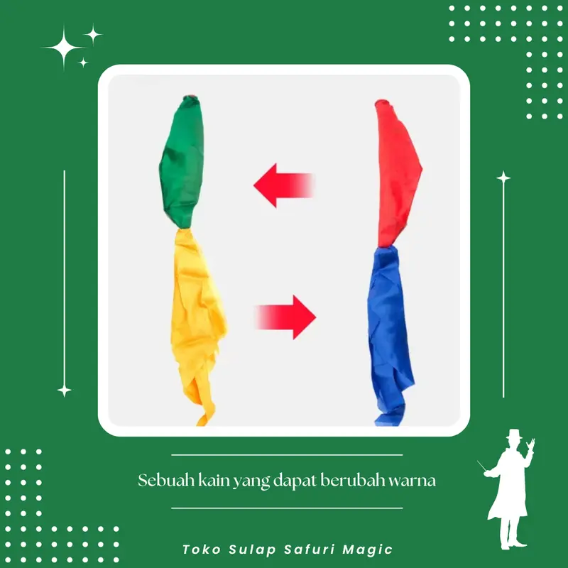 Alat Sulap Color Changing Silk - Sulap Kain Berubah Warna - Sulap Ilusi - Toko Sulap 1