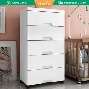 Etife Lemari Plastik Lemari Laci Drawer Pakaian Laci Plastik Susun