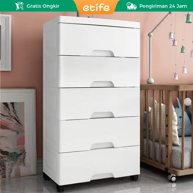 Etife Lemari Plastik Lemari Laci Drawer Pakaian Laci Plastik Susun