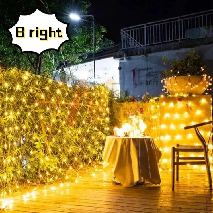 Lampu Natal Jala LED Tumblr Light Jala Dekorasi Taman Cafe Lampu Hias Jaring Pesta
