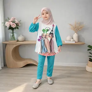 CF Kids Setelan Anak Perempuan FullPrint Trio Bestie Style