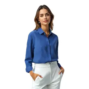 KEMEJA WANITA POLOS CASUAL RAYON LENGAN PANJANG