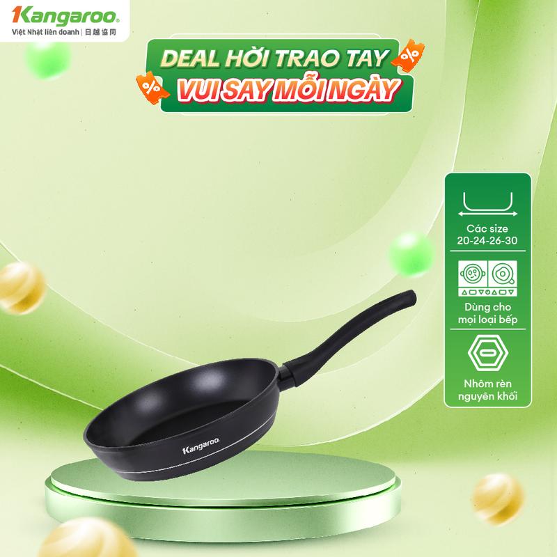 Chảo chống dính đáy từ Kangaroo KGFAB20/ KGFAB24/ KGFAB26/ KGFAB30 - SO BLACK…