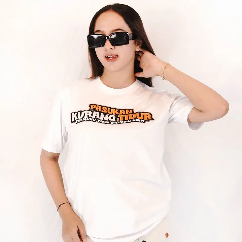 Kaos Pasukan Kurang Tidur Vol 2  Kaos Kata Kata Unisex Cotton Combed 24s Sablon DTF Size S sd XXXL by Markaskaos.id 4