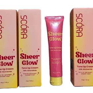 READY! SCORA sheer glow TONE UP CREAM 30GR Foundation Mencerahkan paket bedak