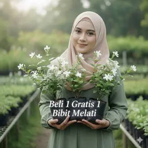 Bunga Keberuntungan Beli 1 Gratis 1 Bibit Bunga Melati Siap Tanam Wangi Alami untuk Taman Rumah