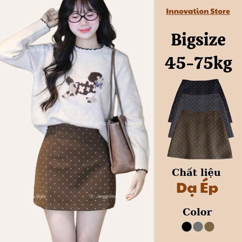 Chân Váy Dạ Chấm Bi Chân Váy Ngắn Dáng Chữ A Lót Lụa Bo Chun Hottrend 2025 TA-086