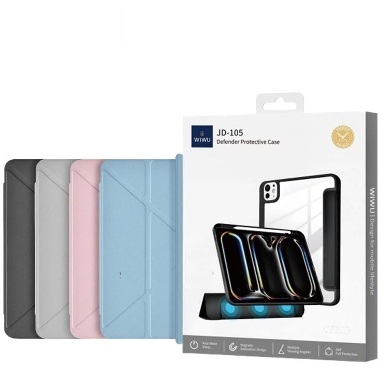 Ốp lưng + Bao daTháo rơi hút nam châm cho IPad Gen 9 ,10 2022 , Pro 11 M4 , Air 4/ 5/ 6 M2 , M3 A16 2025.. gấp tam giác chống va đập chống sốc WIWU JD105