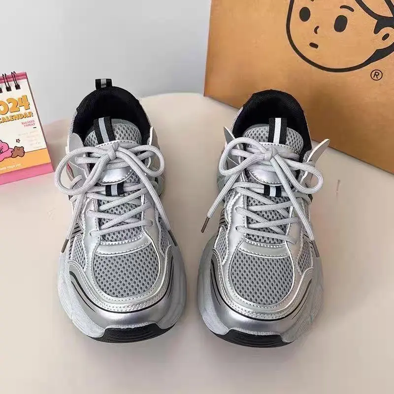 Zapatillas de tenis casuales de suela gruesa para mujer, zapatillas de tenis transpirables y cómodas, adecuadas para caminar, correr y otras ocasiones de ocio. - Foto 7