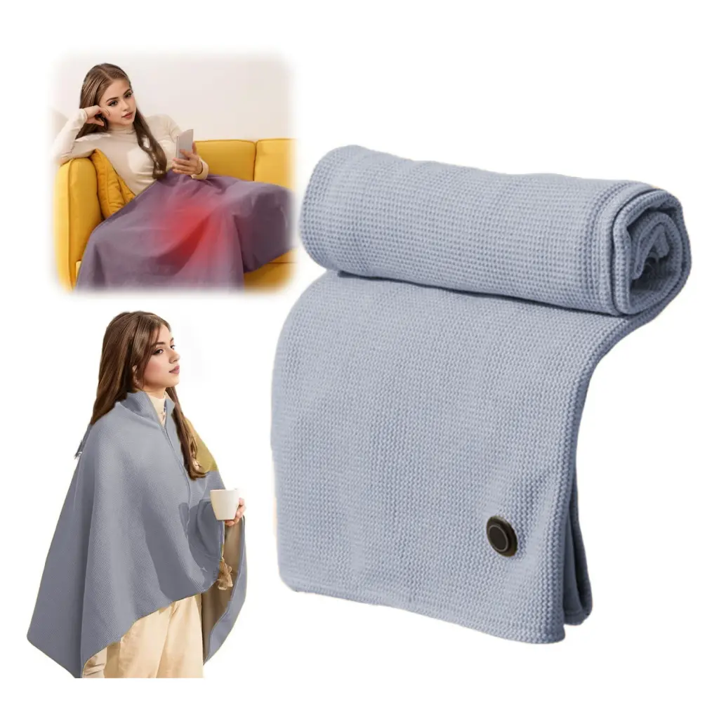 (Wanyeli)  Electric Blanket Electric Shawl Blanket Usb Heated Shawl Blanket with Adjustable Temperature Control Rapid Heating Technology  Zipper Design
