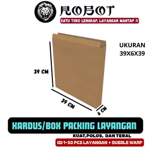 Kardus/Box Packing Layangan Bahan Baru Tebal dan Kokoh Uk 39 x 6 x 39