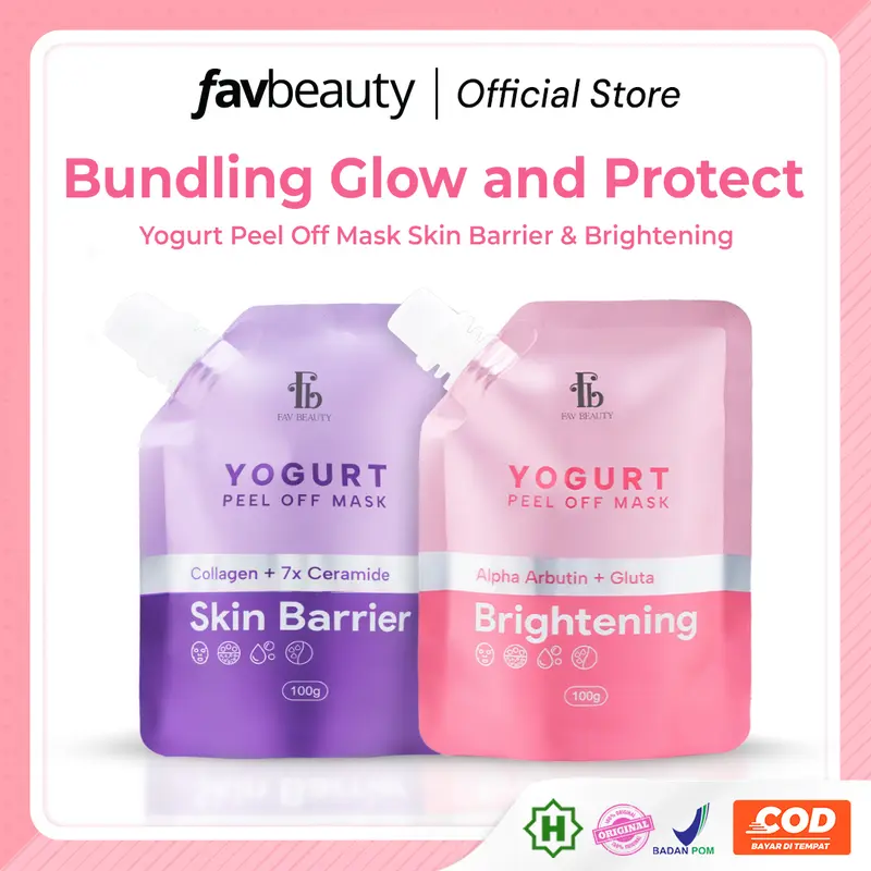 [Ready Stock] [Get Free Gift] FAV Beauty Paket 2pcs Yogurt Peel Off Mask Acne Care Brightening Skin Barrier Firming | Masker Kelupas Kulit Wajah Berjerwat Kering Penuaan Dini Perawatan Skin Barrier Melembabkan Melembutkan Mencerahkan | Halal | BPOM | COD 1