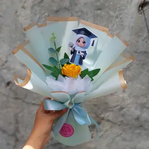 Buket Topper wisudaa /buket bunga artificial