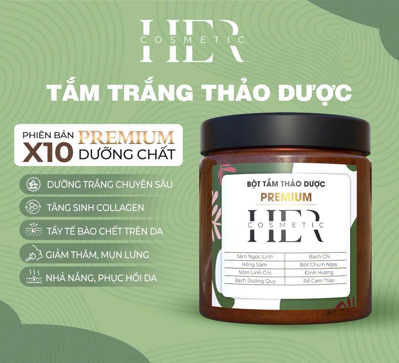 Bột Tắm Trắng Thảo Mộc, Dưỡng Da BoDy, HER COSMETICS