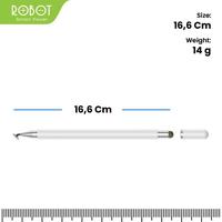 Gambar ROBOT Stylus Pen RSP01 Universal 2 in 1 Capacitive - Bisa untuk HP dan Tablet -  Garansi 1 Tahun - Bisa COD - White dari Robot Powerbank Indonesia Kab. Tangerang 3 Tokopedia