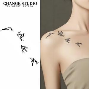 Hình xăm dán tạm thời, đàn ngỗng, kéo dài trong 15 ngày, không thấm nước, không sợ ma sát, hình xăm dán