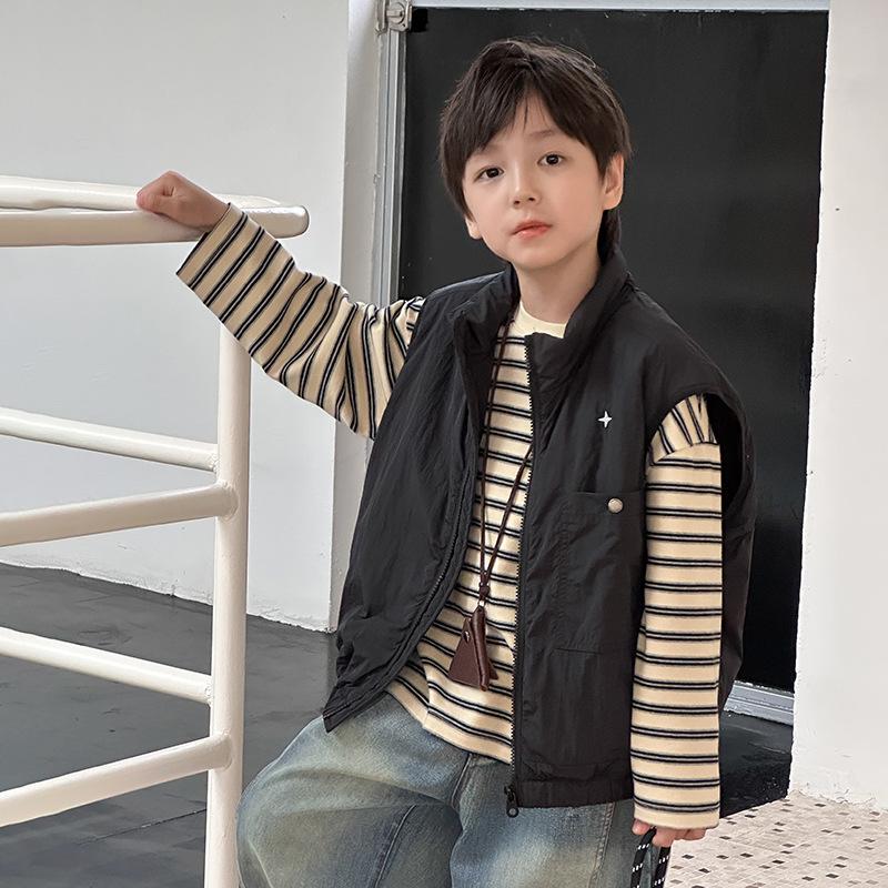   FORM RỘNG ÁO GILE TRẦN BÔNG MỎNG NHẸ MẶC MÙA THU ĐÔNG PHONG CÁCH HÀN CHO BÉ TRAI BÉ GÁI - MOJI KIDS 