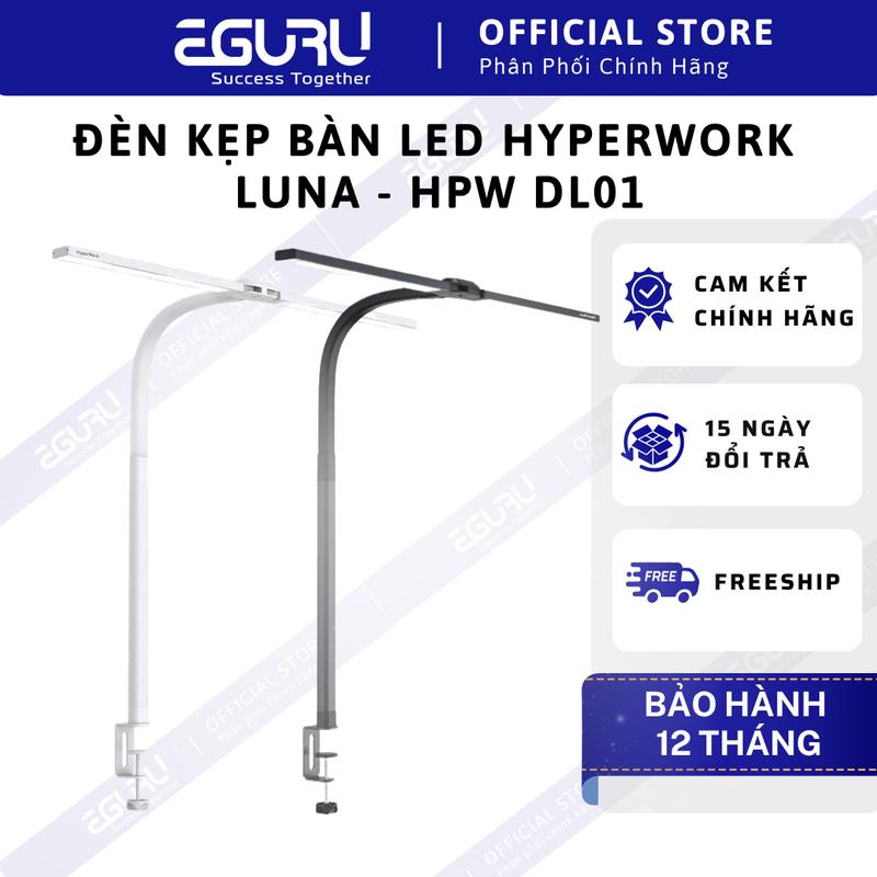   KOL  Đèn kẹp bàn LED HyperWork Luna - HPW DL01 | Hàng chính hãng | Bảo Hành 12 tháng - Công suất 24W - Nhiệt độ màu 2700K - 6500K - 5 Cấp độ sáng - Độ sáng tối đa 1000 Lumen - Tùy chỉnh linh động - Núm xoay chỉnh không dây xa 3m 