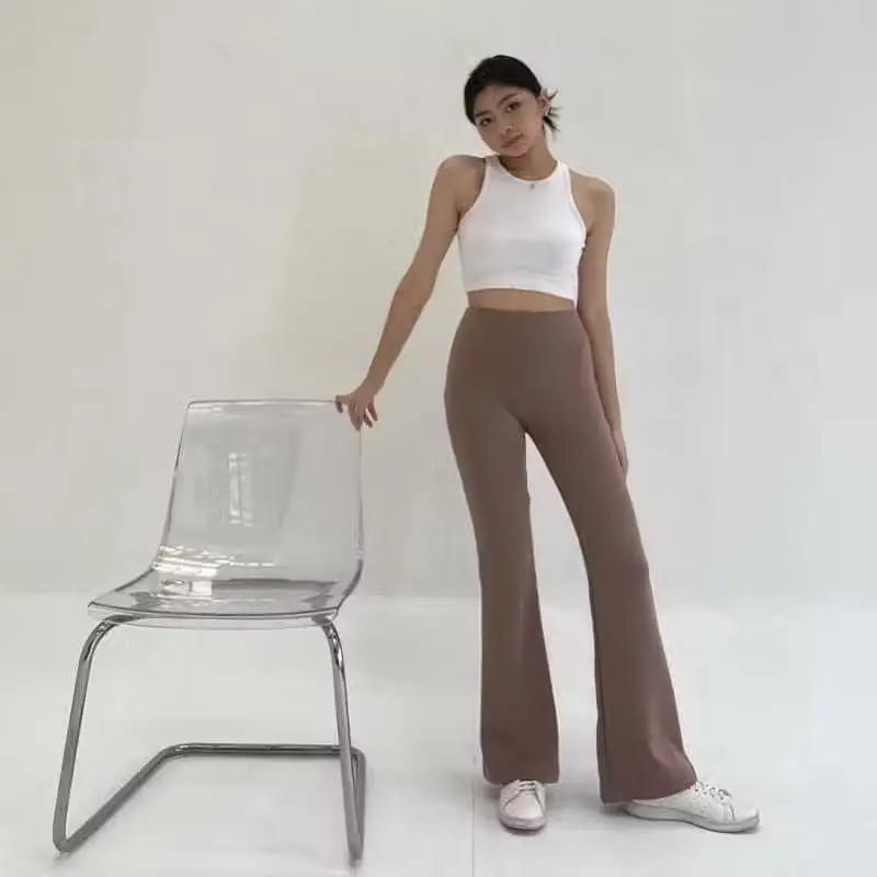 Flare Pants - Highwaist Scuba Cutbray Wanita - Highwaist Flare Pants 6