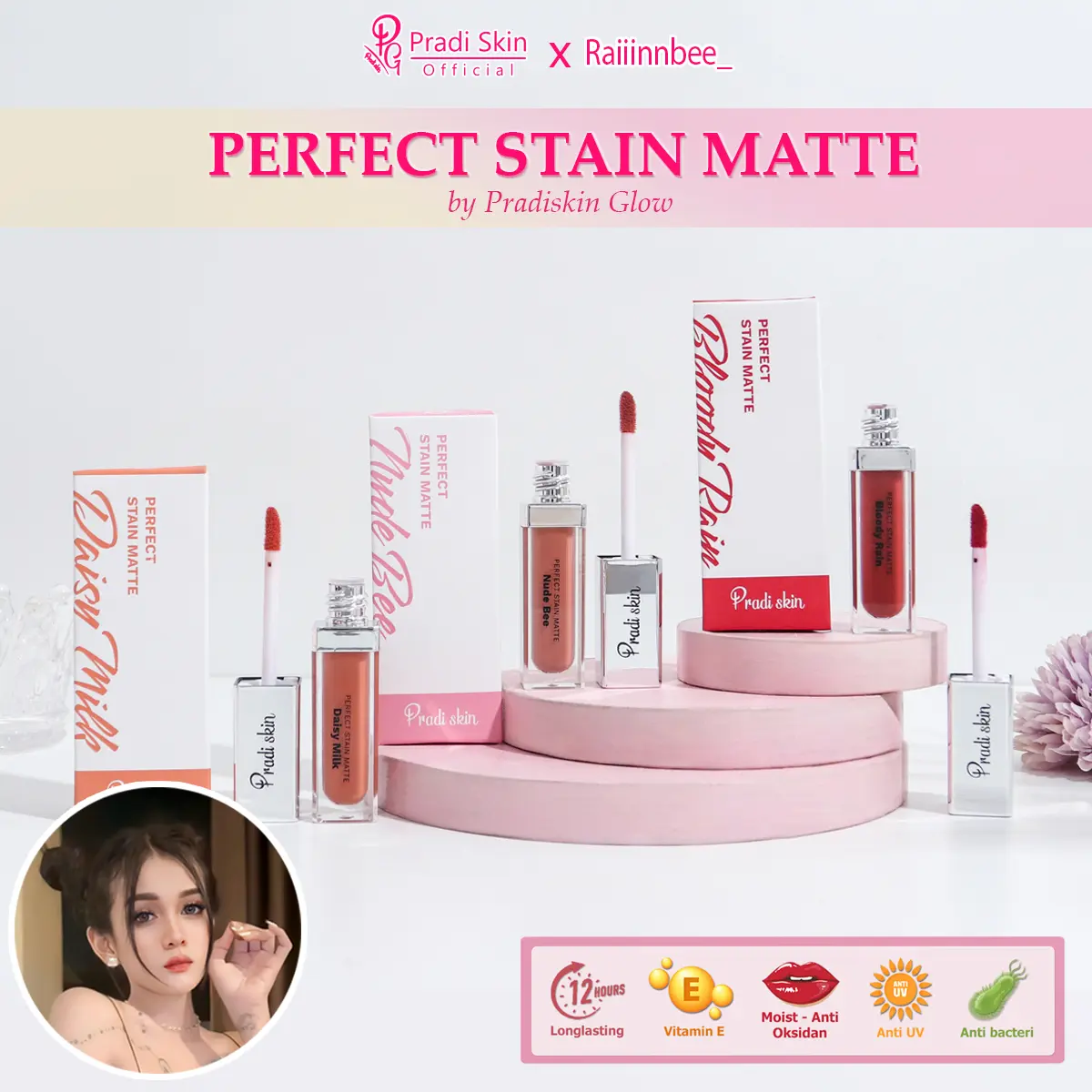 Lipcream Perfectt Stain Matte Pradiskin x Raiinnbee_