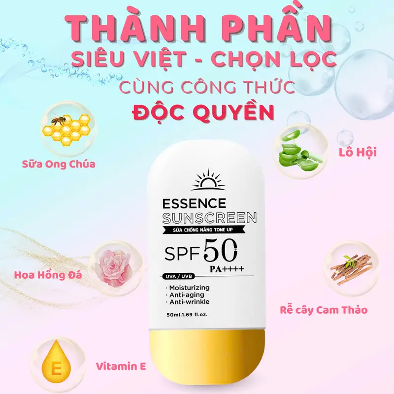 V1_[ Kem Chống Nắng FACE ] Essence Sunscreen MID SPF 50+  PA+++ 50ml , Skincare, Chăm Sóc Da 4