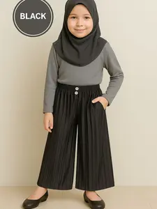 Celana Anak Kulot Perempuan Fashion - Kulot Anak Plisket Premium Usia 2-12 Tahun Bunda