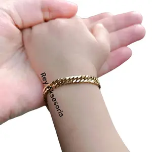 Gelang Anak Cewek Titanium Rantai Rapat Gold Anti Karat Untuk Bayi Anak-anak Sampai Dewasa Elegan Kekinian