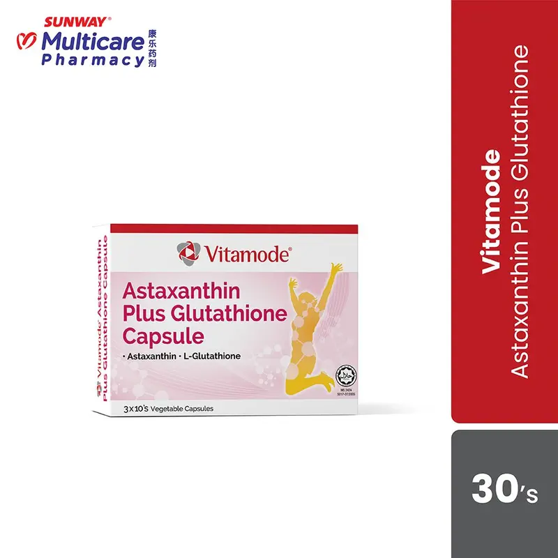 vitamode astaxanthin plus glutathione before and after