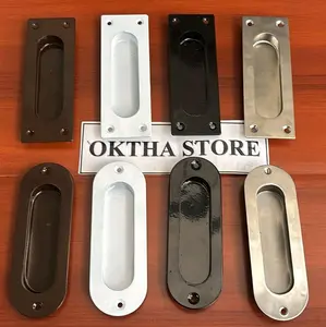 ￼Handel Tarikan Tanam Laci Lemari STAINLESS Steel Tanam OVAL KOTAK