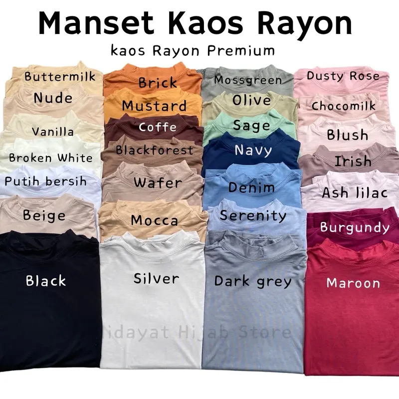 Manset Premium Basic Turtle KATALOG 2/Manset Kaos Adem Panjang Nyaman Muslim Baju Rayon Dalaman Wanita  Atasan Hitam 1