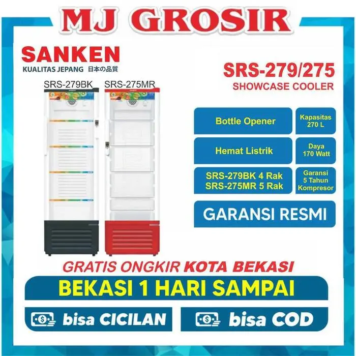 SHOWCASE GEA EXPO 30 FR/FC / RUBY 240 / ATIS 238 / SRS 275 DISPLAY COOLER KULKAS MINUMAN EXPO 30 - SANKEN SRS 275/279, DUS BAWAAN