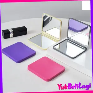 COD (YBL) Cermin Lipat 2 Sisi Persegi Polos Kaca Make Up Lipat Traveling Kaca Rias Portable Kaca Mini Travel Size (BELI LOKAL)