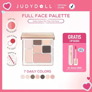 【In stock】 Judydoll Full Face Palette - Full Face Palette, multifungsi, contour powder, blush on, highlighter, eyeshadow cocok untuk semua warna kulit MDGDR