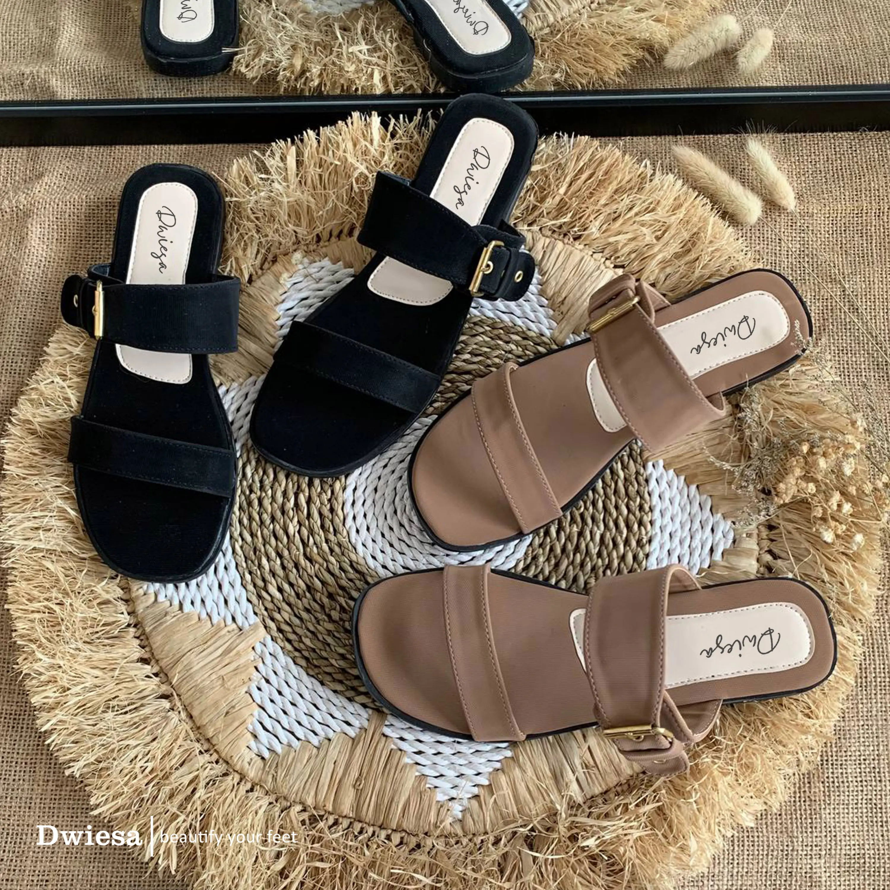 Sandal Wanita Premium Tali Gesper Terbaru Sendal Dwiesa Collection Kekinian GB01