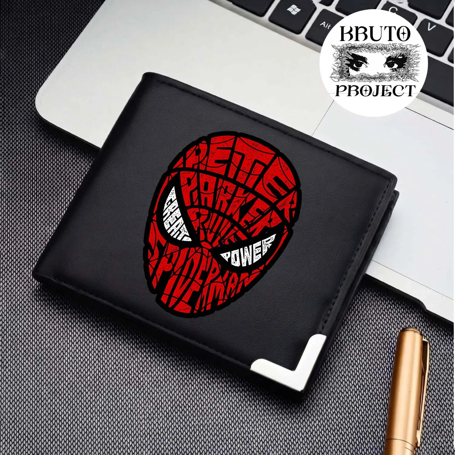 Dompet Pria Lipat Import Leather PU dengan Desain Grafis Keren Dompet Anak & Pria Dompet wallet Motif SPIDERMAN