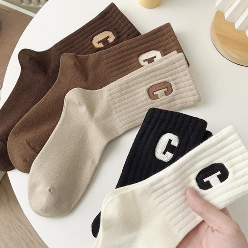  Set 5 Đôi 10 Đôi Tất cao Chữ C nam nữ thể thao phong cách Vintage Hàn Quốc 2025 Khotatdagon 