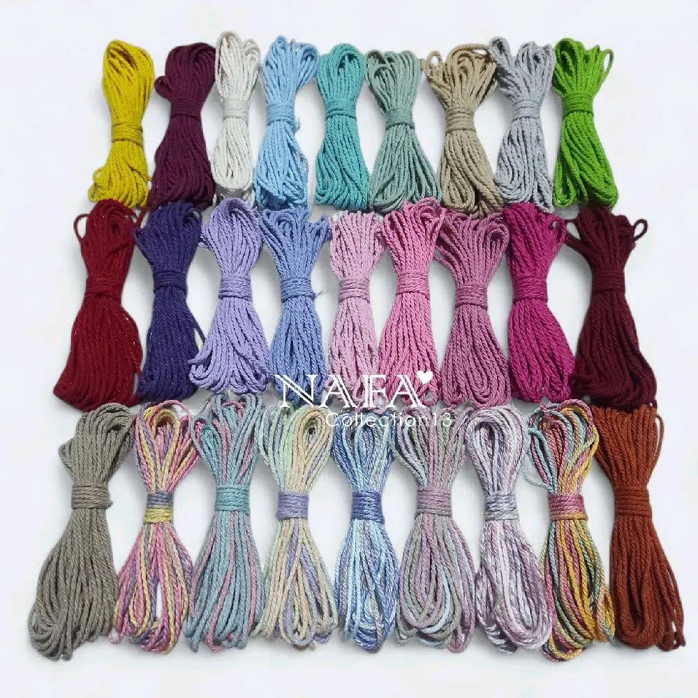 (5 Meter)Tali Katun Halus Macrame 2mm Ombre dan Polos