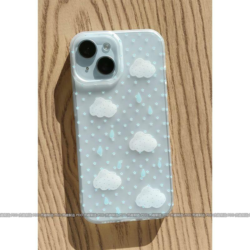Mưa xanh mây đen Ốp lưng trong suốt lỗ lớn camera cho iPhone 18 17 16 15 14 13 Pro Max Plus 7 8 XS SE, độ trong cao không vàng ố, ốp lưng mềm chống sốc toàn thân, giao hàng nội địa Việt Nam
