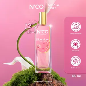 NCO Bloomique EDP Parfum Wanita Wangi Tahan Lama 12 Jam Top Bergamot Blackcurrant Middle Caramel Patchouli Lily of the Valley Amber Bottom Musk Vanilla Raspberry 100 ml