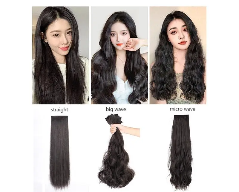 Big Wave Curly Sleek Straight Medium Length Three Pieces Wig daily Wear Versatile Fluffy Multicolor Available
