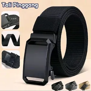 IKAT PINGGANG PRIA DAN WANITA Sabuk dewasa zink aloy Gesper Model Minimalis Bahan Katun Nilon Canvas Elegan Belt dengan Kepala Gesper Besi sabuk elegan belt