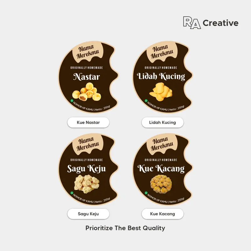 Sticker Label Kue Kering dan Parcel Idul Fitri Bulat Custom/ Lebaran 1