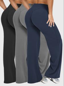 Pantalones para correr al aire libre para mujer, leggings de yoga cómodos y versátiles, pantalones holgados de pierna ancha, ropa deportiva a la moda para todas las estaciones