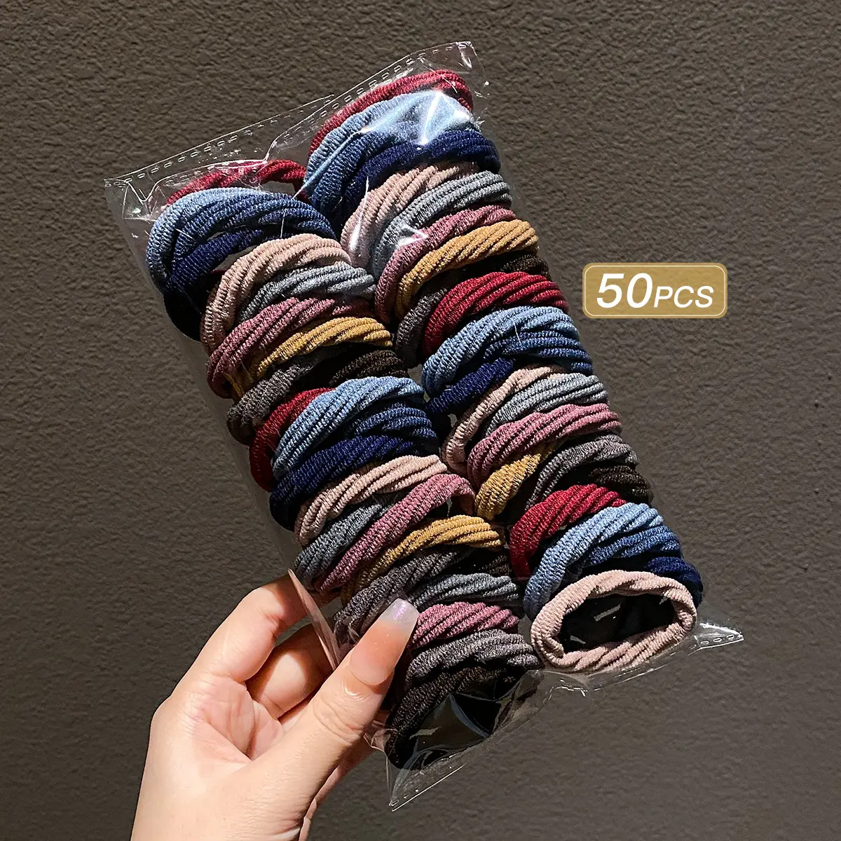 Ikat Rambut Wanita Lancar, 50 Keping, Pelbagai Warna