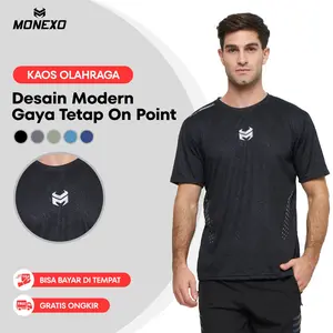 Monexo - Kaos Running Pria Kaos Olahraga Pria Lengan Pendek JMN10