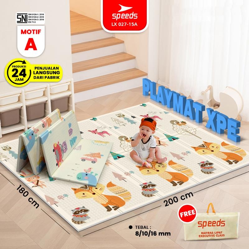 SNI A Playmat Bayi Karpet Lipat Playmat Foldable Bayi Karpet Bayi 180x200cm Matras Bayi Playmate Foam Lipat Playground 0