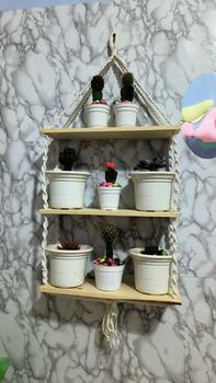 Product Review of Macrame ambalan Kayu - Rak dinding 3 susun - Dekorasi kamar - Tempat make up Dipasang di Dinding from Y**4 0