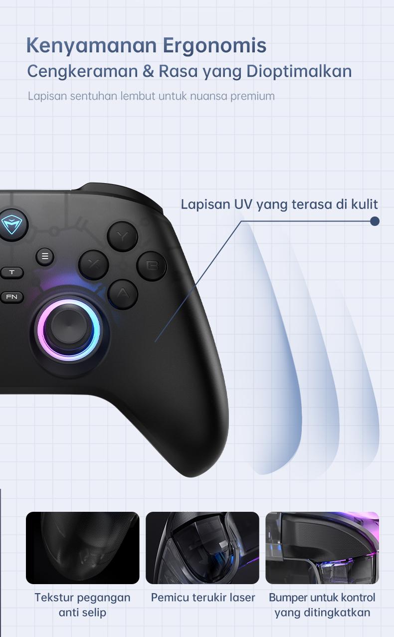 Machenike G3 V2 Wireless Gaming Controller With Dock Pengisian Tri-Mode Bluetooth Baterai 1000mAh Hall Effect Trigger Joystick Gamepad untuk Switch Steam PC