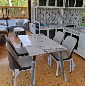 Meja makan marmer kursi 4