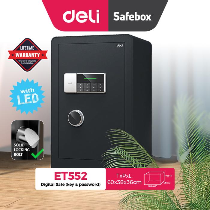 Gambar Deli Brankas Besi Digital / Brankas Digital Alarm Carbon Steel / Digital Touch Panel / LED Display / Double Unlocking / Kunci Kata Sandi / Key Password / Anti Maling Anti Bobol  60*38*36 ET552 dari Deli Brankas Official Store Kota Administrasi Jakarta Timur Tokopedia
